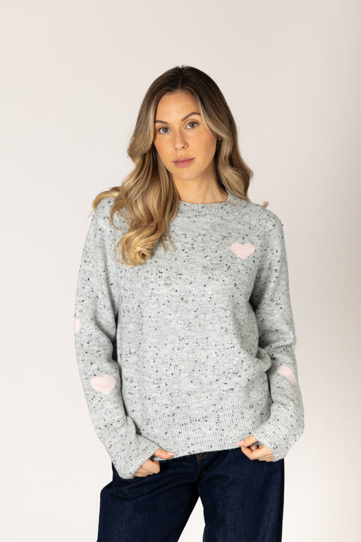 Phillipa Heart Crew Sweater