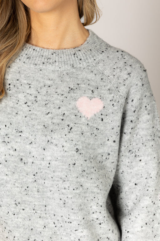 Phillipa Heart Crew Sweater