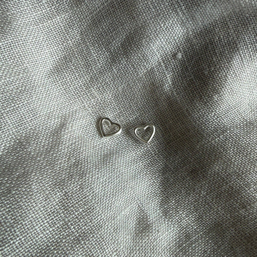 Happy Heart Studs | Silver