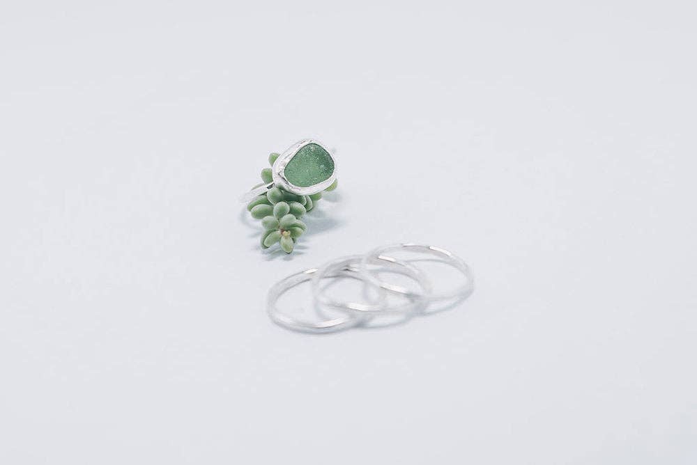 Green Sea Glass Stacking Set