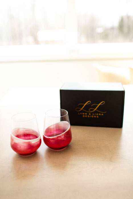 Resin Accented Wine Glasses- Price is per glass -NO TARIFFS!