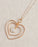 Gold White Quartz Double Heart Necklace