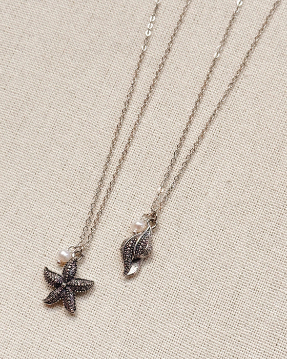Antique Sea Life Nautical Charm Necklace