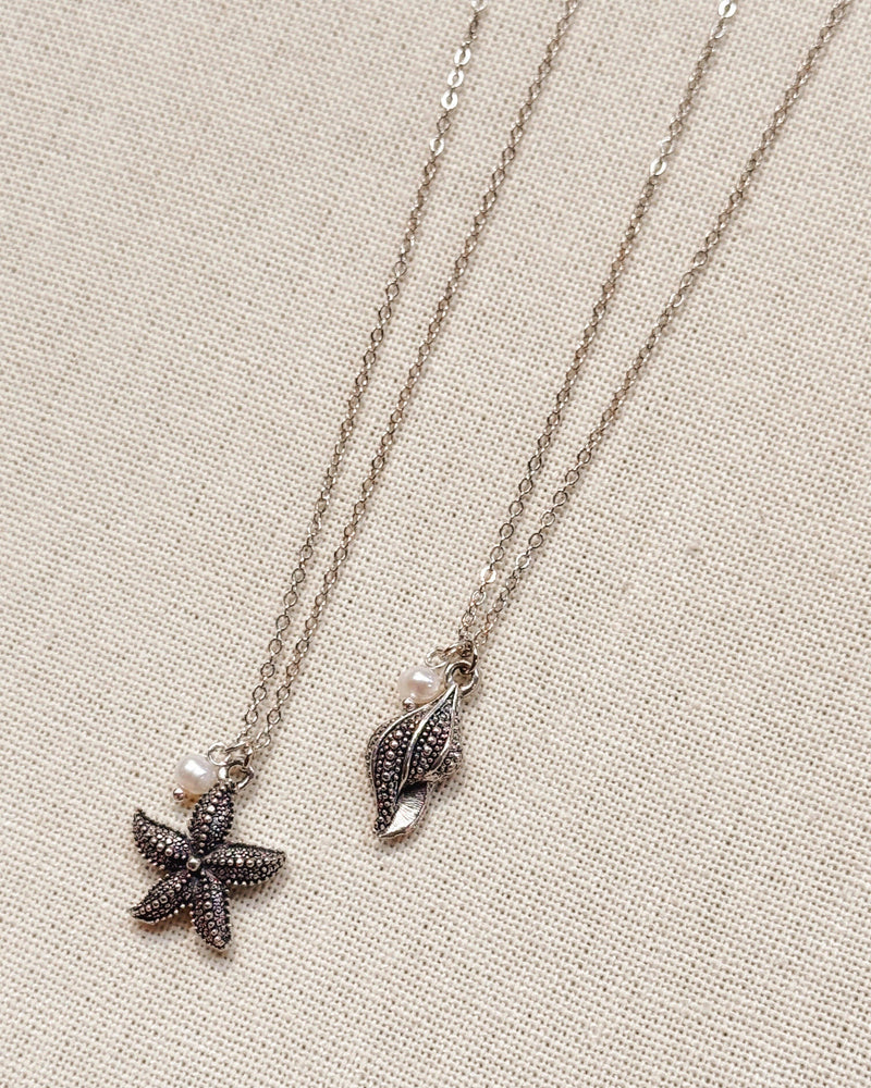 Antique Sea Life Nautical Charm Necklace