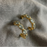 Shine Hoops | Green Amethyst & Gold