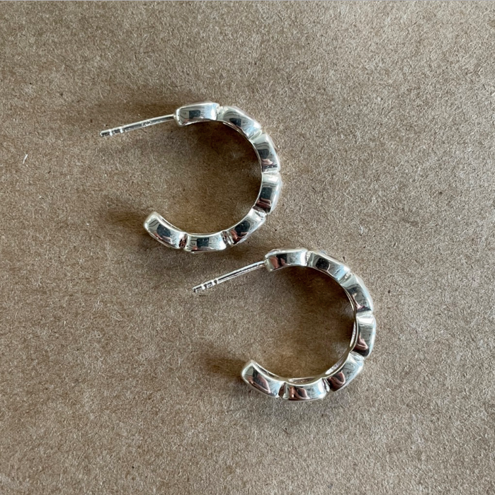 Shine Hoops | Labradorite & Silver