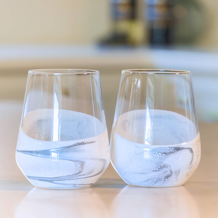 Resin Accented Wine Glasses- Price is per glass -NO TARIFFS!
