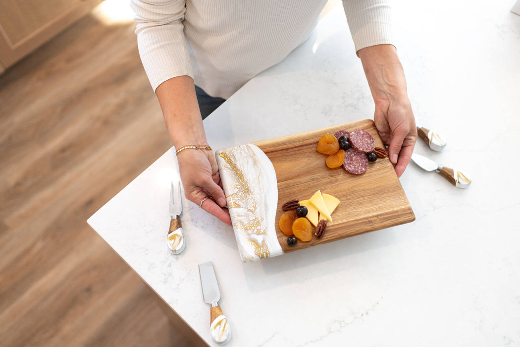 Wood Resin Date Night Cheese Charcuterie Board - NO TARIFFS!