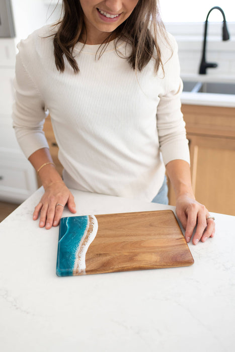 Wood Resin Date Night Cheese Charcuterie Board - NO TARIFFS!