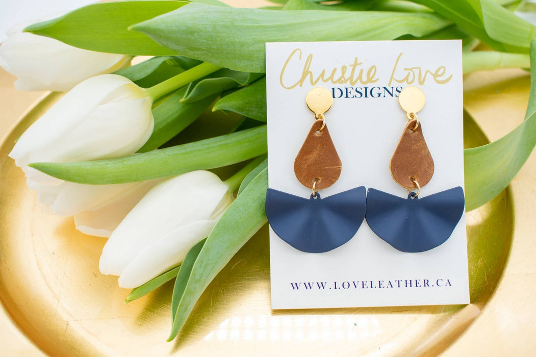 “Esmee”- Leather Statement earrings- Hypoallergenic