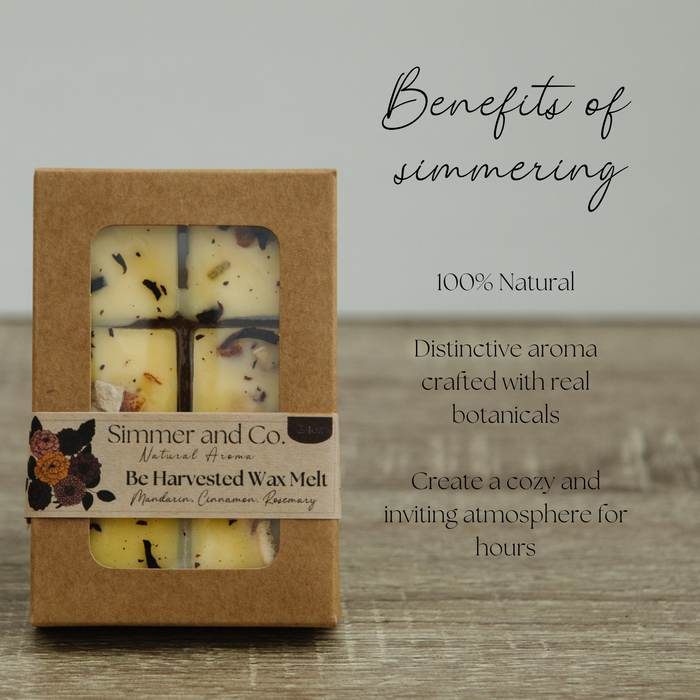 Be Harvested Simmer Wax Melt, Botanical Citrus Spice Wax Cubes