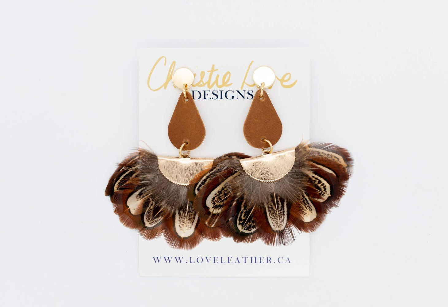“Adeline” Leather & Feather statement- (Hypoallergenic)