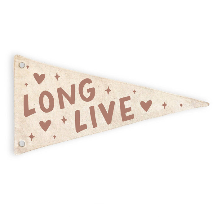 Long Live (Hearts) Canvas Pennant Flag - Kids Decor