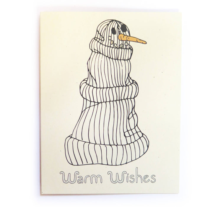 Warm Wishes Hat Pile Snowman Card