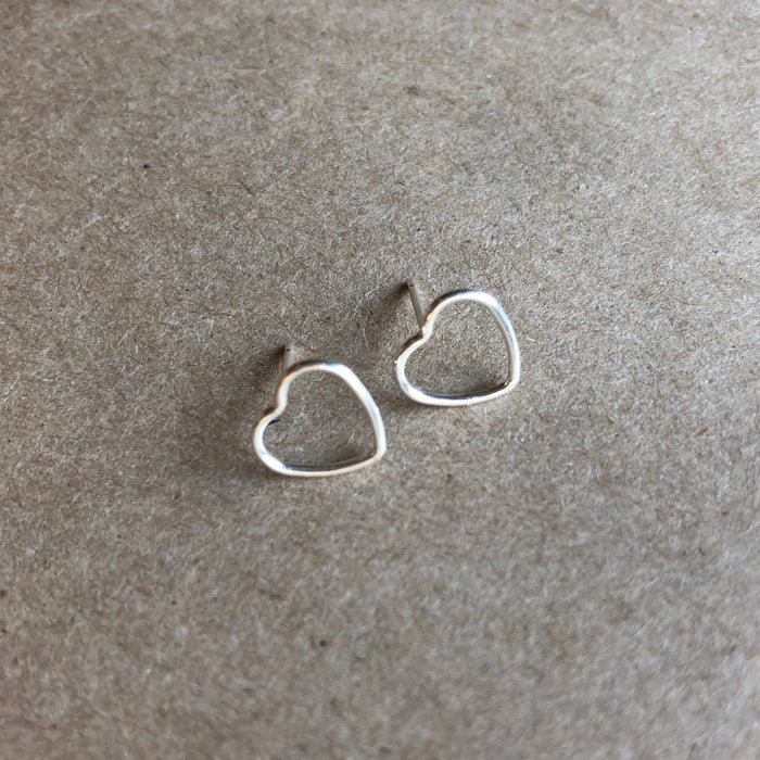 Open Heart Studs | Silver