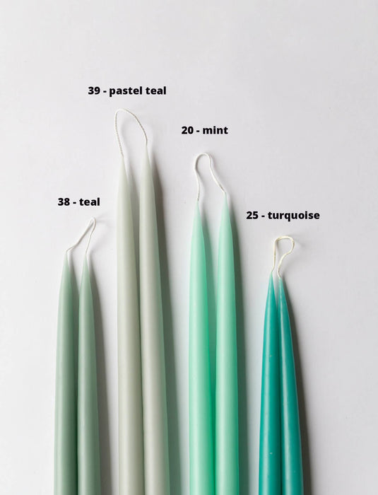 Pastel Teal Danish Taper Candle set of 2
