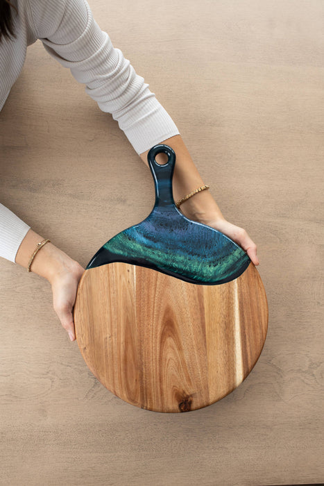 Resin cheese Charcuterie Board 12" Round w/handle No TARIFFS