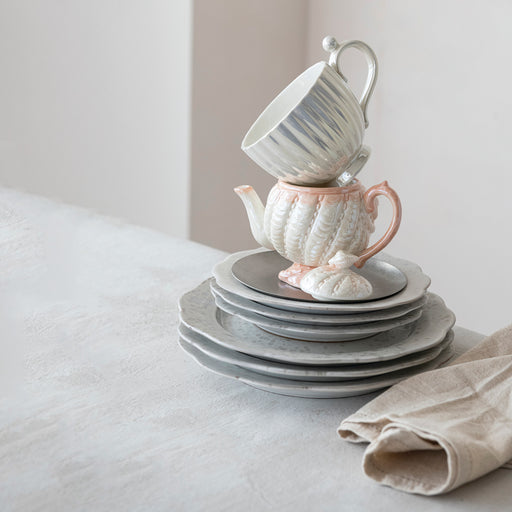 White pearl iridescent shell mug 2033