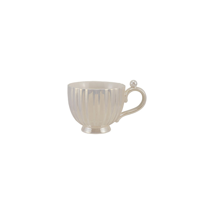 White pearl iridescent shell mug 2033