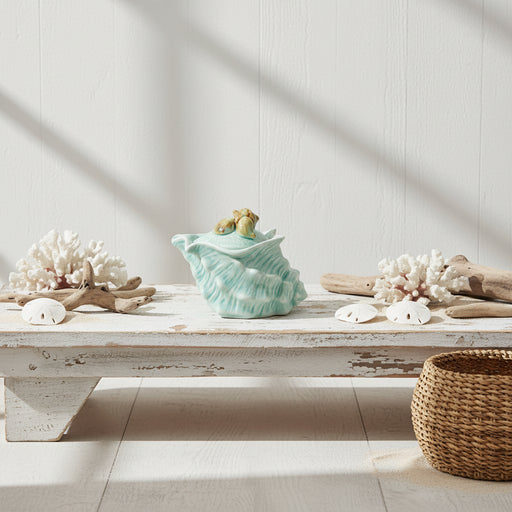 Stoneware Shell Shaped Jar