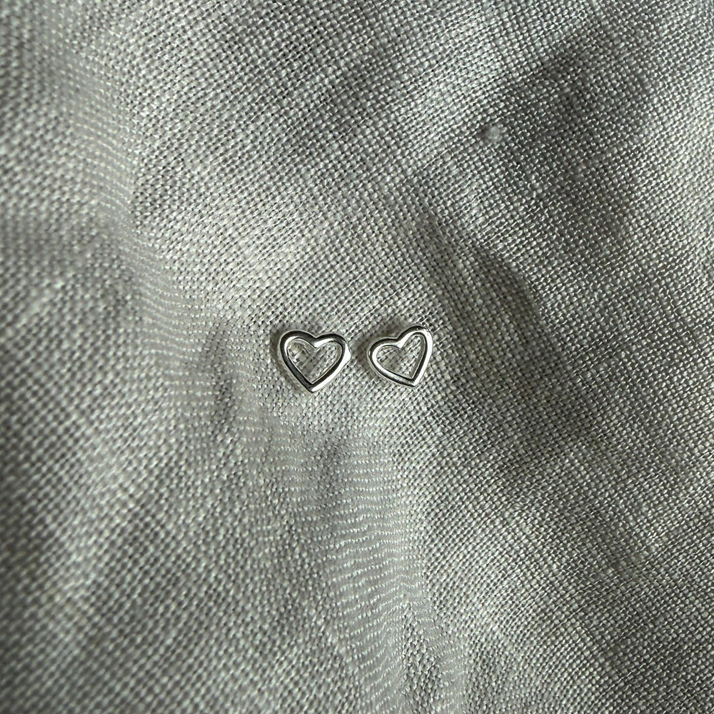 Happy Heart Studs | Silver