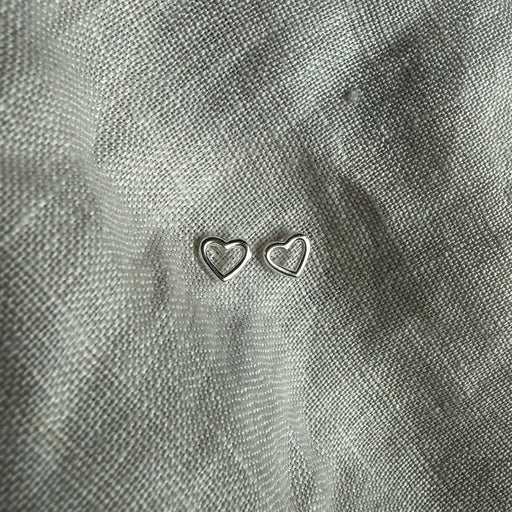 Happy Heart Studs | Silver