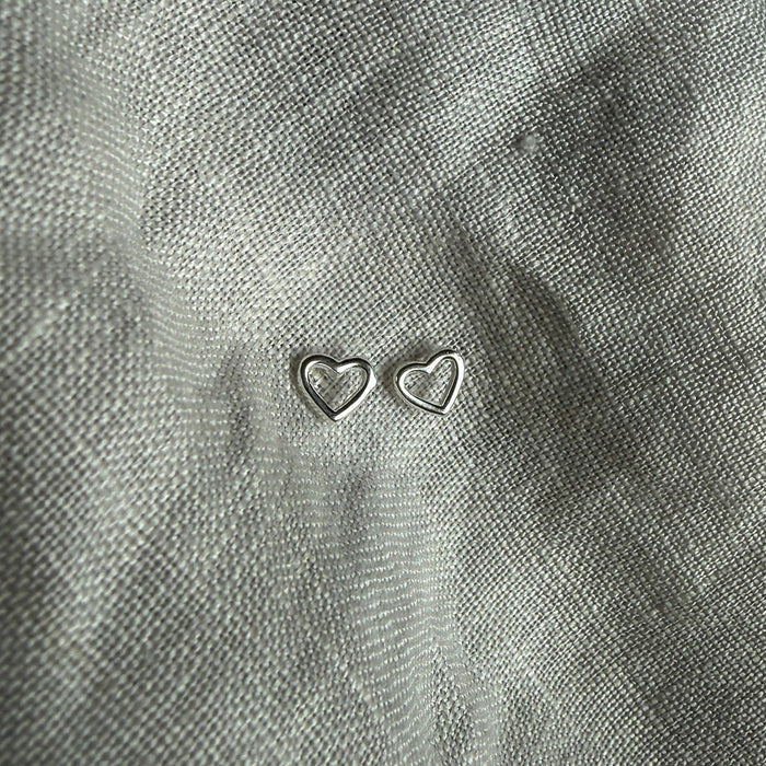 Happy Heart Studs | Silver