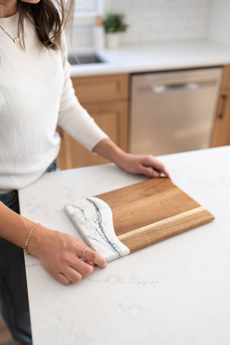 Wood Resin Date Night Cheese Charcuterie Board - NO TARIFFS!
