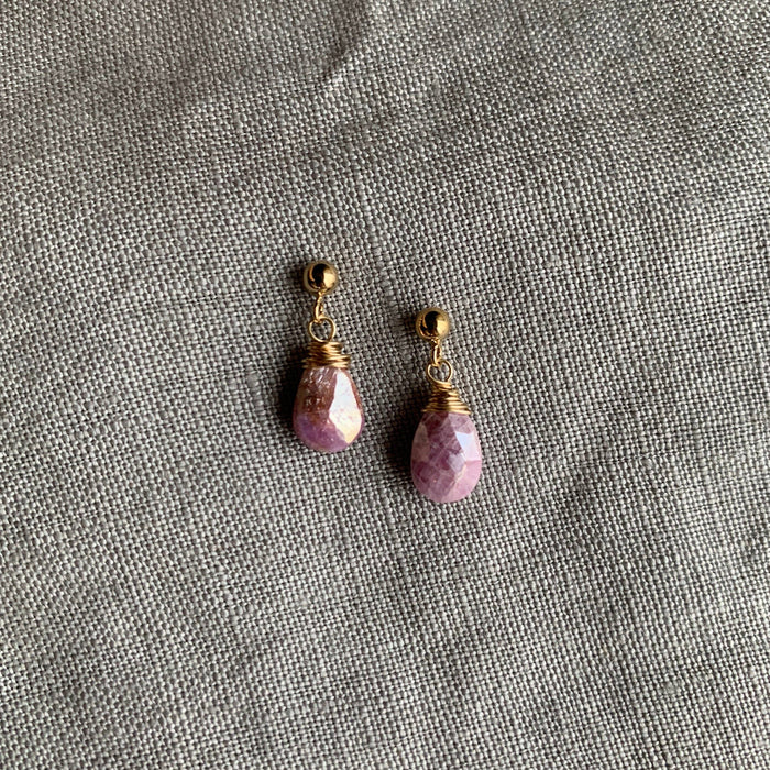 Pink Sapphire - Linnaea Earrings