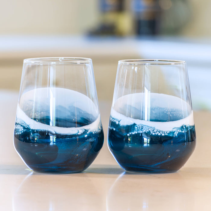 Resin Accented Wine Glasses- Price is per glass -NO TARIFFS!