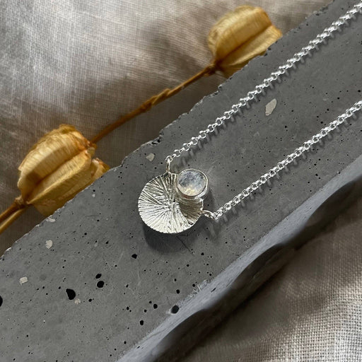 Dìon Necklace | Rainbow Moonstone & Silver
