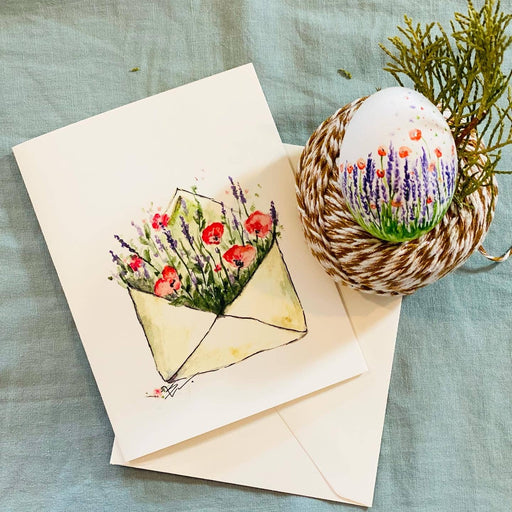 Lavender poppy envelop
