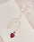 Medium Murano Glass Ruby Red Heart Necklace with Gold Chain