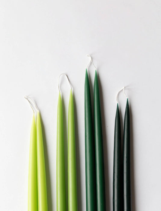Forest Green Danish Taper Candle set of 2