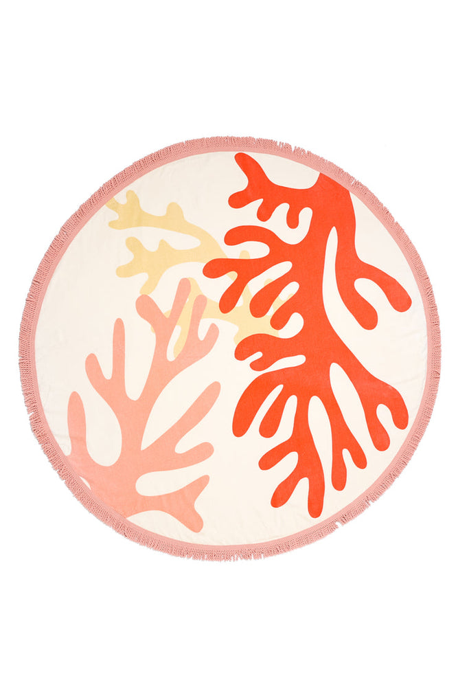 Coral Round Towel
