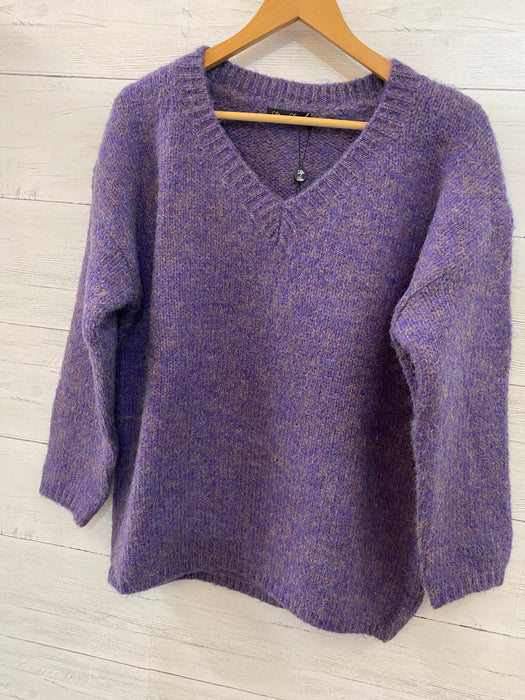 Jax purple Marl VNeck Sweater