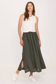 Linen Slip Skirt 0362