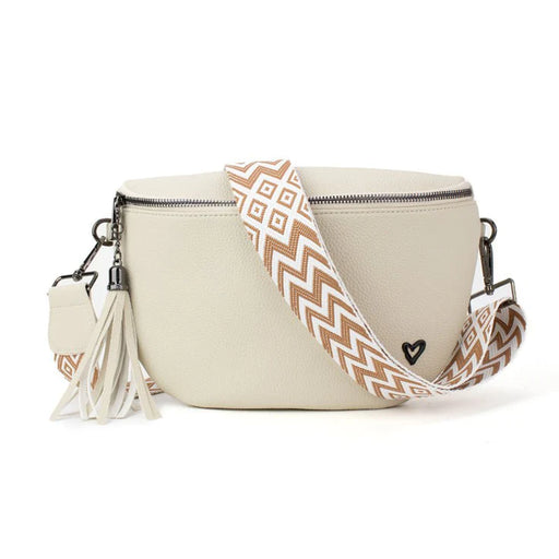 Kimberley Vegan Leather Crossbody Bag/Sling - Cream