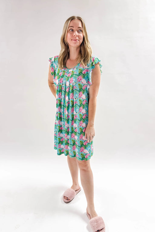 Tropic Like It's Hot Flutter Bamboo Nightgown Georgia Rylan
