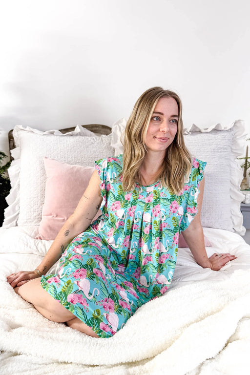 Tropic Like It's Hot Flutter Bamboo Nightgown Georgia Rylan