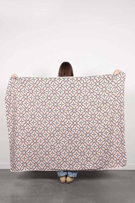 THE MOSAIC | Block Print Sherpa Lined Throw