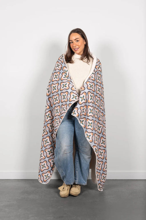 THE MOSAIC | Block Print Sherpa Lined Throw