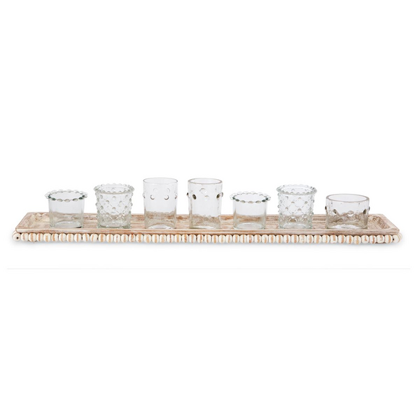 Votive Holders on Beaded Tray 41270019