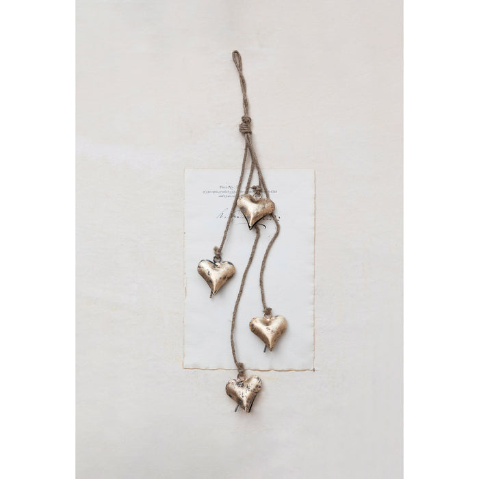 Hanging Heart Bells on Jute 9851