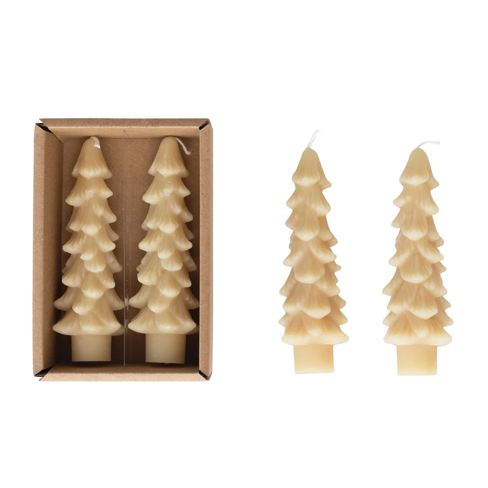0440 UNSCENTED TREE SHAPED TAPER CANDLES