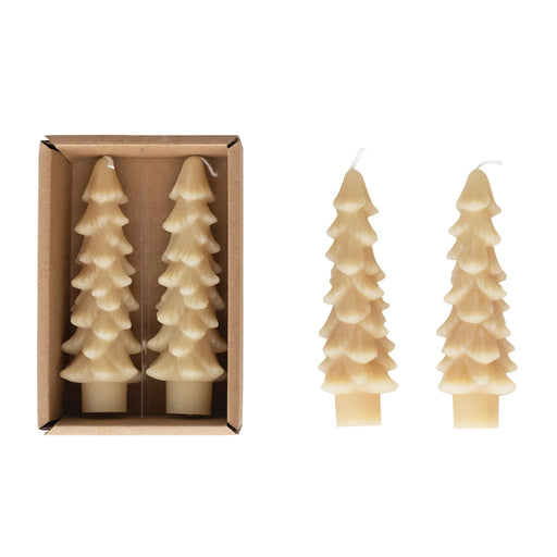 0440 UNSCENTED TREE SHAPED TAPER CANDLES