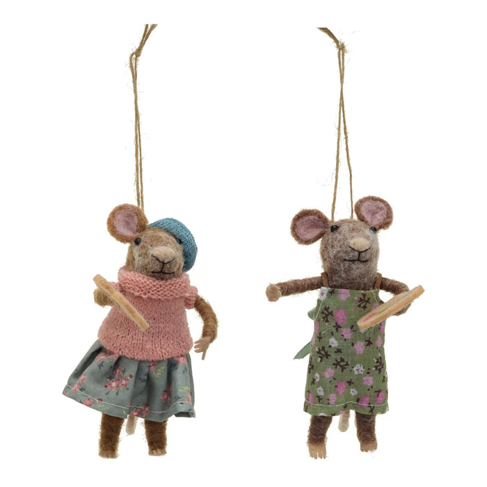 Artist Mouse Felted Ornament