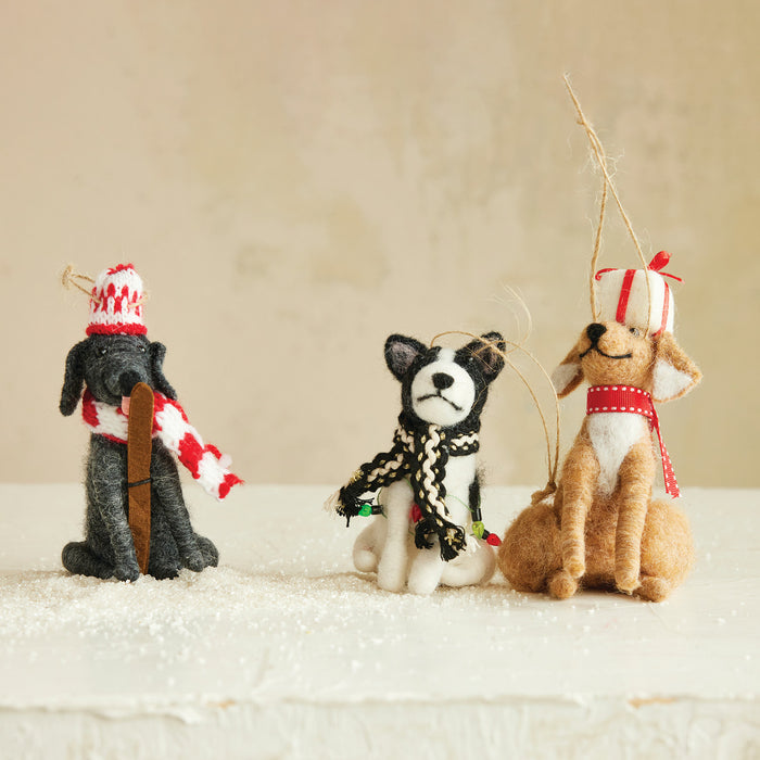 XS9695A  Wool Felt Dog Ornament