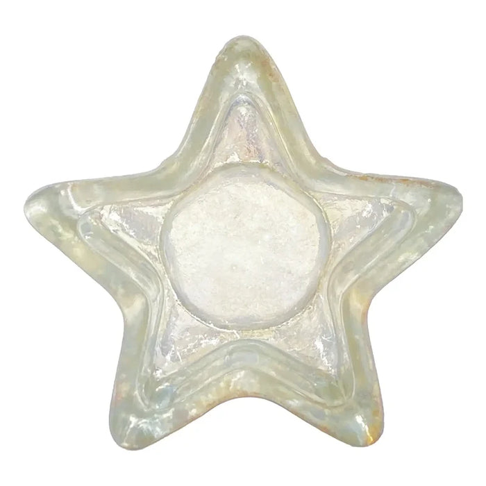 XT1028 Pressed Frosted Glass Star Shaped Tealight Holder