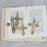 XT2481A Pewter Cross Ornament W Faux Pearls Gold Finish